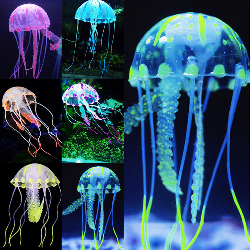 Aquarium Planted Tank Substrate - Artificial Swim Luminous Jellyfish Aquarium Decoration