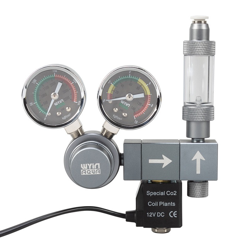 Co2 Regulator Dual Stage - Aquarium CO2 regulator Dual meter solenoid