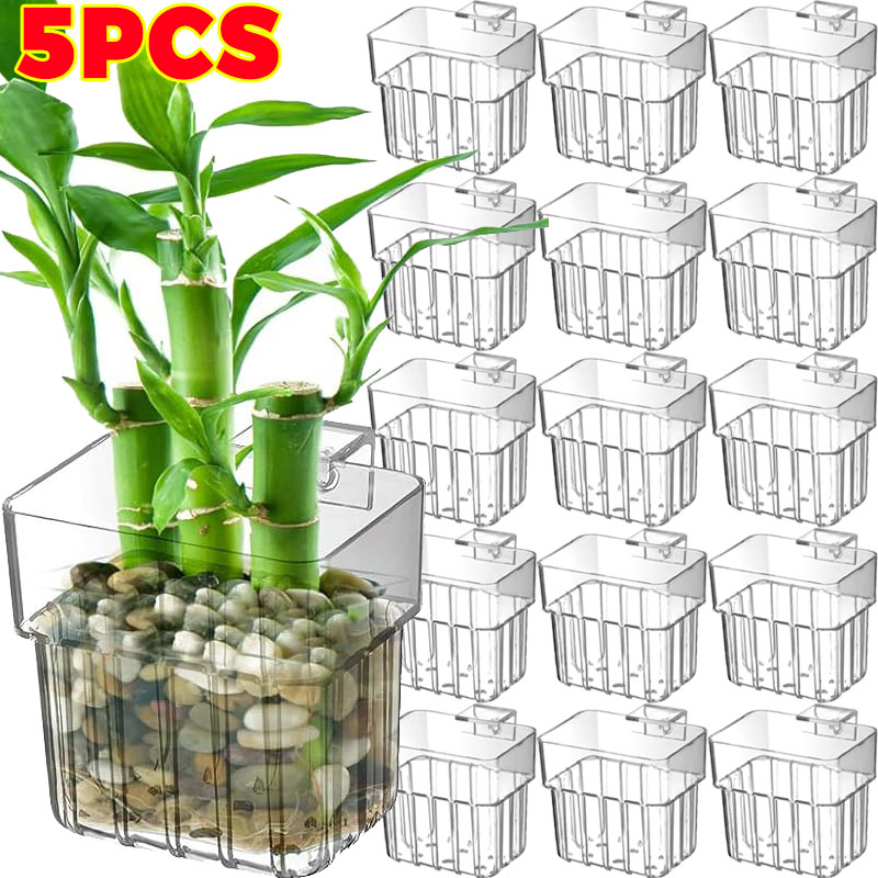 Planted Aquarium With Fish - 1/5pcs Aquarium Decoration Plant Cup Transparent